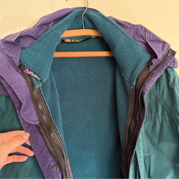 Vintage Solstice Women's Microshed Size WM Hooded Rainwear Ski Jacket Teal Color - Picture 2 of 13